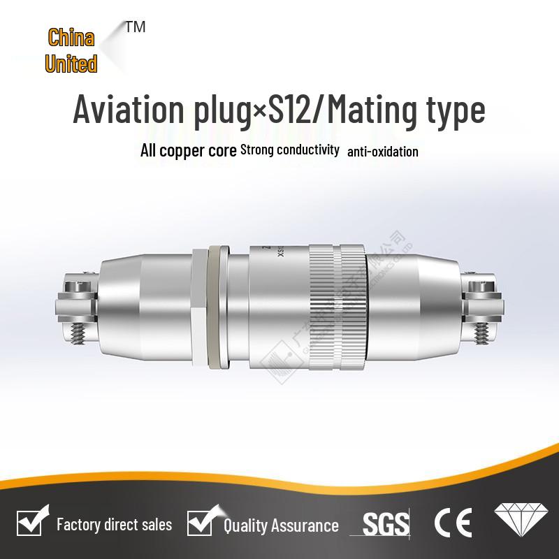 XS12 23456-Pin Male Aviation Connector with Quick Mating Socket