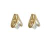 European & American Geometric Zircon Love Earrings - Retro, Simple, Light Luxury Fashion