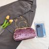 Elegant Velvet Clutch Bag Women Small Shell-Shaped Shoulder With Chain Strap Minimalist Designer Handbag Evening