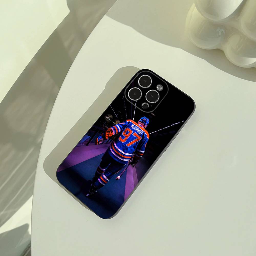 Ice Hockey C-Connor McDavid Phone Case For iPhone 17,16,15,14,13,12,11 Pro Max,16/15/14Plus,XS Soft Black Cover