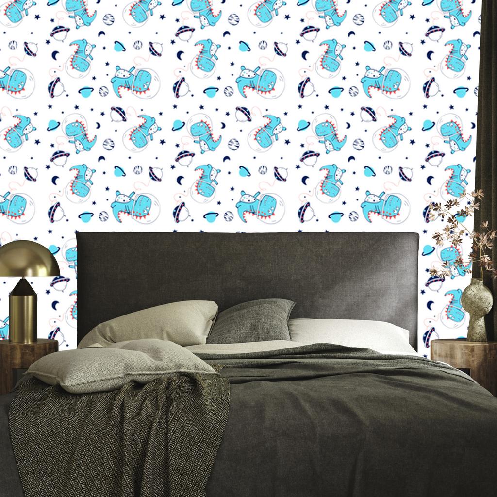 Dinosaurs Stars Moons Wallpaper for Living Room and Bedroom 50x1000