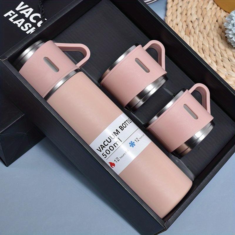 1pc Business Thermal Mug 500ml/16.9oz, Stainless Steel Vacuum Insulated Bottle With Cup For Coffee Hot Drink And Cold Drink, Water Flask