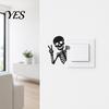 Switch Plate Decoration Funny Skeleton Sticker, Waterproof Light Decals, Self Adhesive Decor Decals Wall Art Decor, Removable for Bedroom Living Room