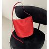 First Layer Cowhide Hand Woven Bag, New Light Retro Vacation Style Single Shoulder Bucket Bag, Women's Genuine Leather Crossbody Bag