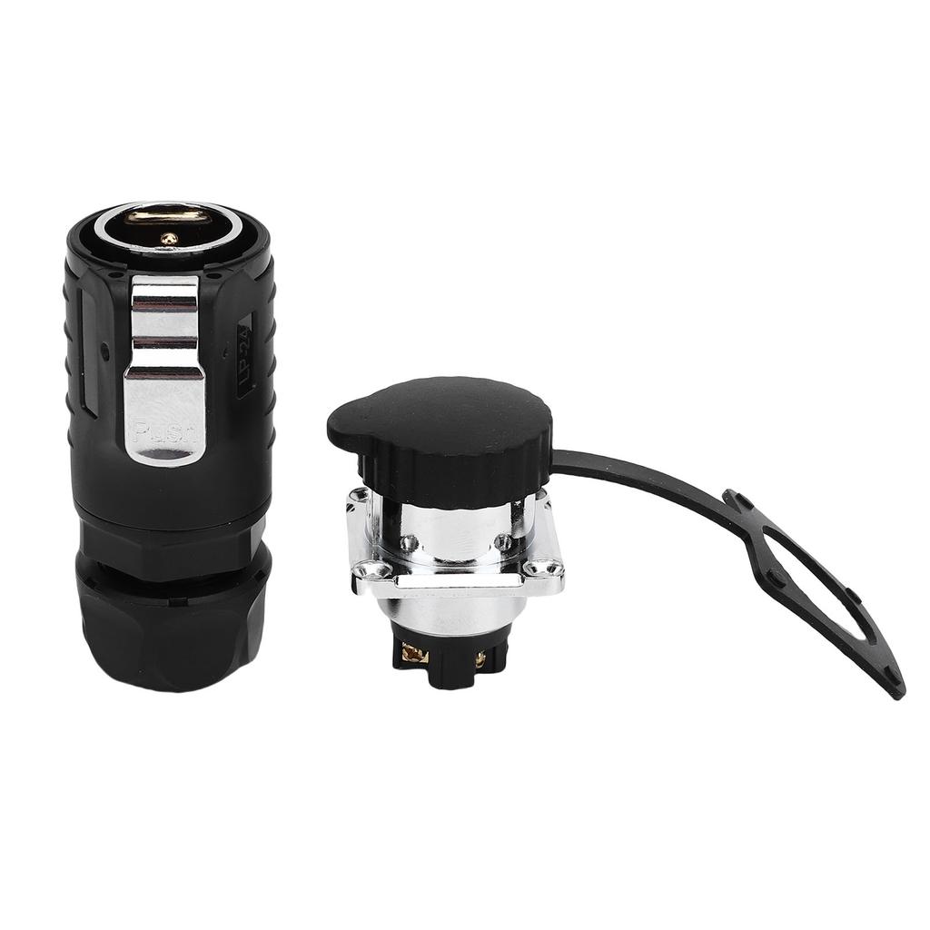 25A 4 Pin Pin and Socket IP68 Male and Female Aviation Wire Connector with   Flange Seat, Industrial Water Proof Connector, Function