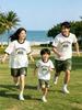 American Retro Family Matching Summer Tees: Mother-Daughter & Father-Son Vacation Outfits