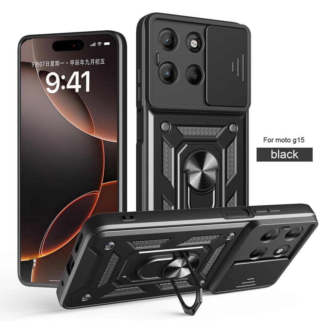 For Motorola G67 Case Moto G77 G67 Power G57 Power Cover Magnetic Ring Holder Armor Phone Case Slide Camera Protect Back Cover