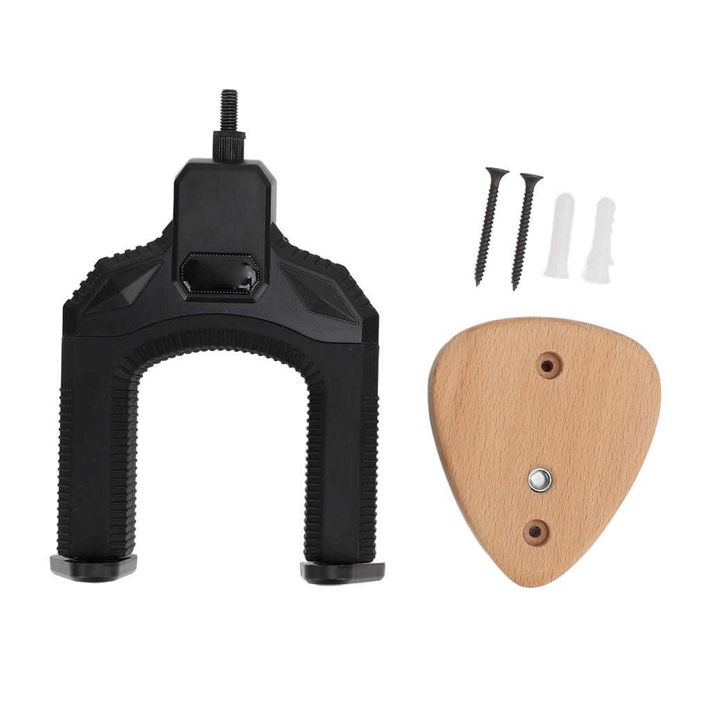 Guitar Wall Mount  Automatic Lock Holder Wooden Base Instrument Neck Hanger for Guitar Bass U