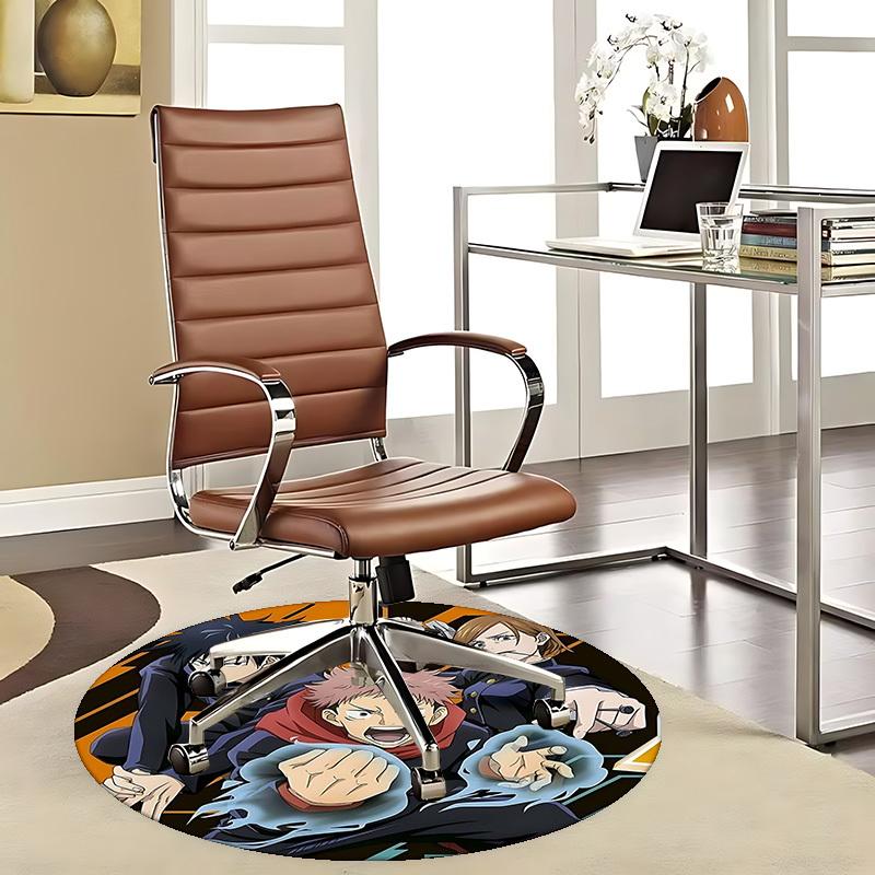 

1pc Anime Cartoon Design Round Carpet - Office Chair Mat, Non-Slip Rug for Home Decor, Living Room, Bedroom, Game Room & Dormitory Decoration.E006 80cm by 80cm