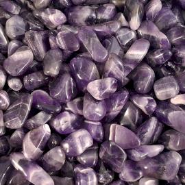 Banded Amethyst Tumbled Stones, Set of 24 Medium