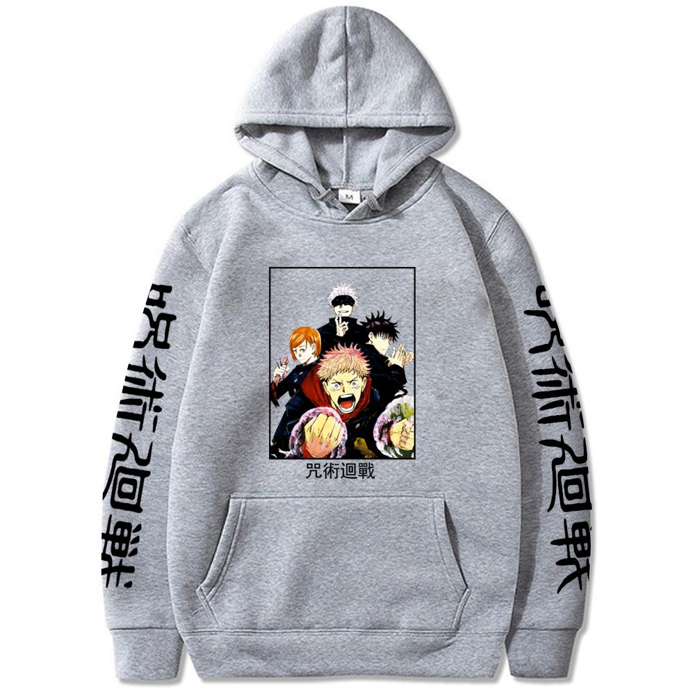 Jujutsu Kaisen Japonské Anime Gojou Satoru Grafické Mikiny Oversized Mikina s Kapucí Dlouhý Rukáv Mikina Muži Ženy Oblečení