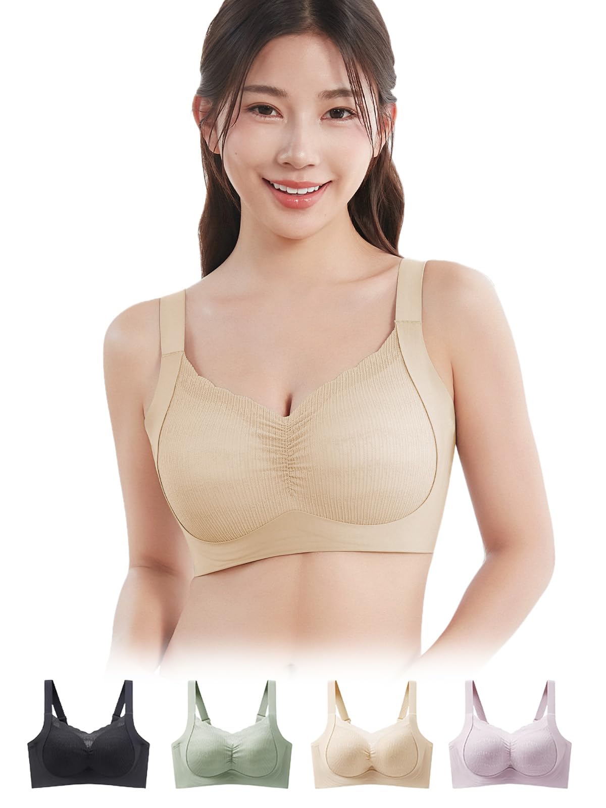 

Seamless Wireless Bra Sagging Sagging Breast Correction Makes Breasts Look High Side No High Beautiful Daytime Visually Full Coverage [veimia] [Full