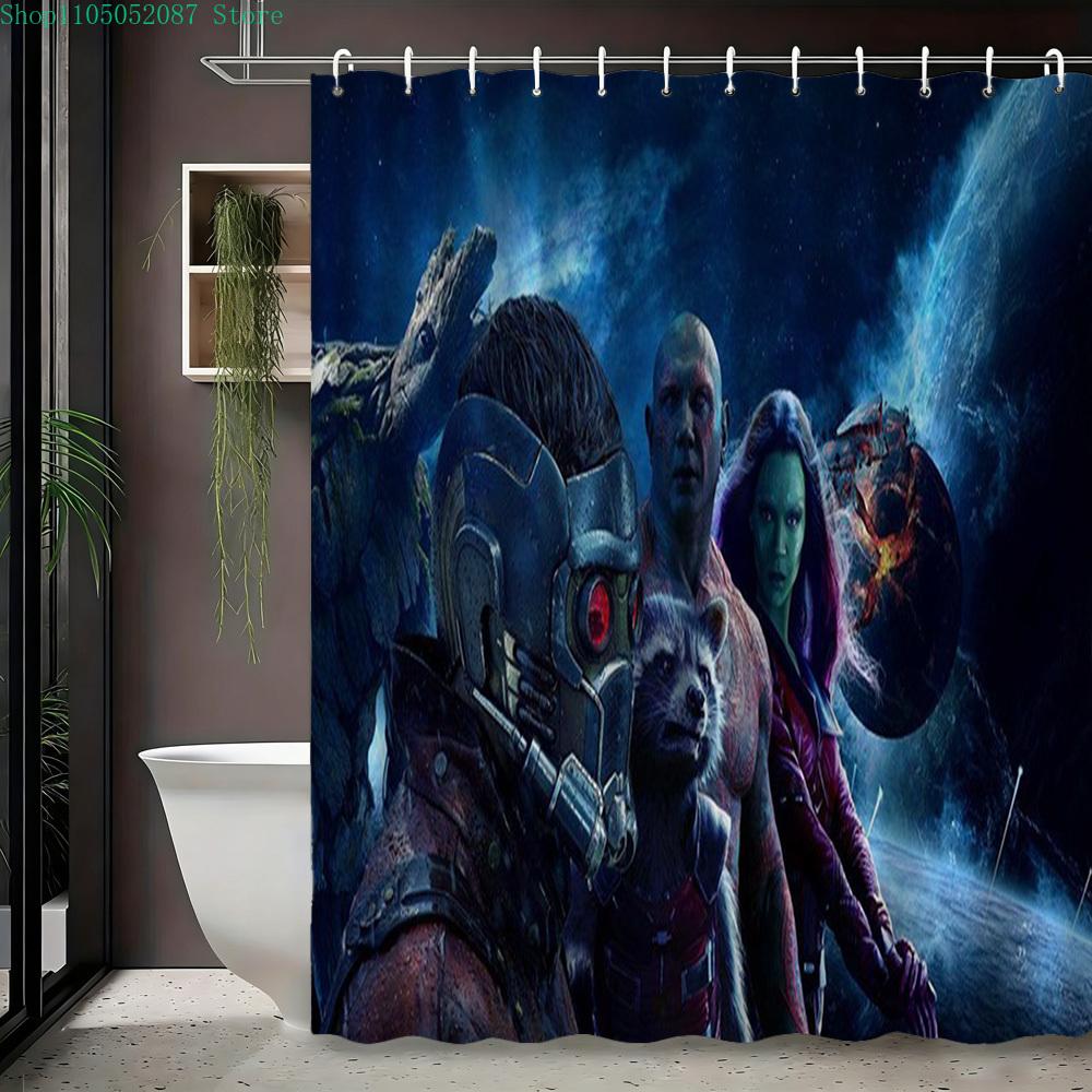 X-Men Team Black Suits Waterproof Shower Curtain For Superhero Bathroom Decor