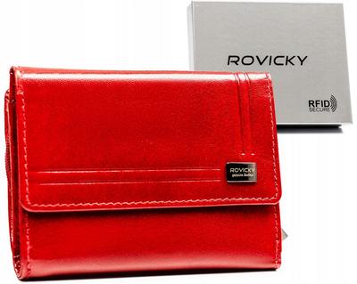 Women's Wallet Made of Genuine Leather with a Snap Closure - Rovicky