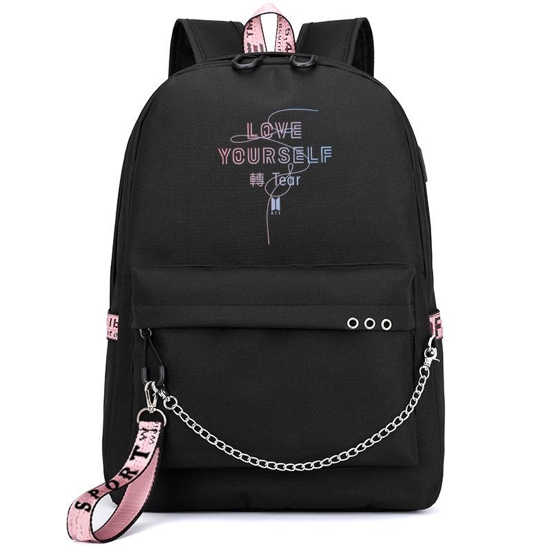 Zaino Kpop Bts Bangtan Boys Tela Zaino Scolastico Con Porta Usb E Design Elegante