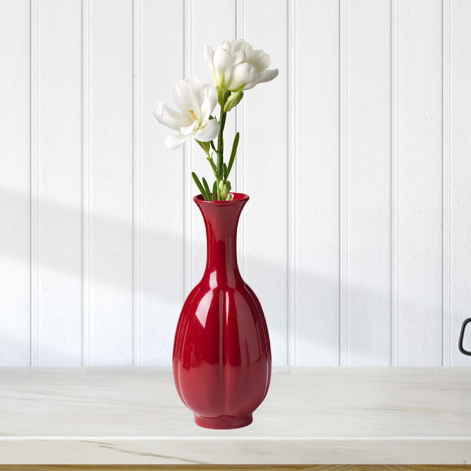 

Красная керамическая ваза с высоким бутоном, декоративный цветок для офиса, камин на годовщину 9cmx22cm