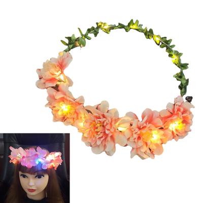Multipurpose Led Flower Headband Hair Decorative Ornament Crafts Supplies for Wedding Birthday Festival Costume Props