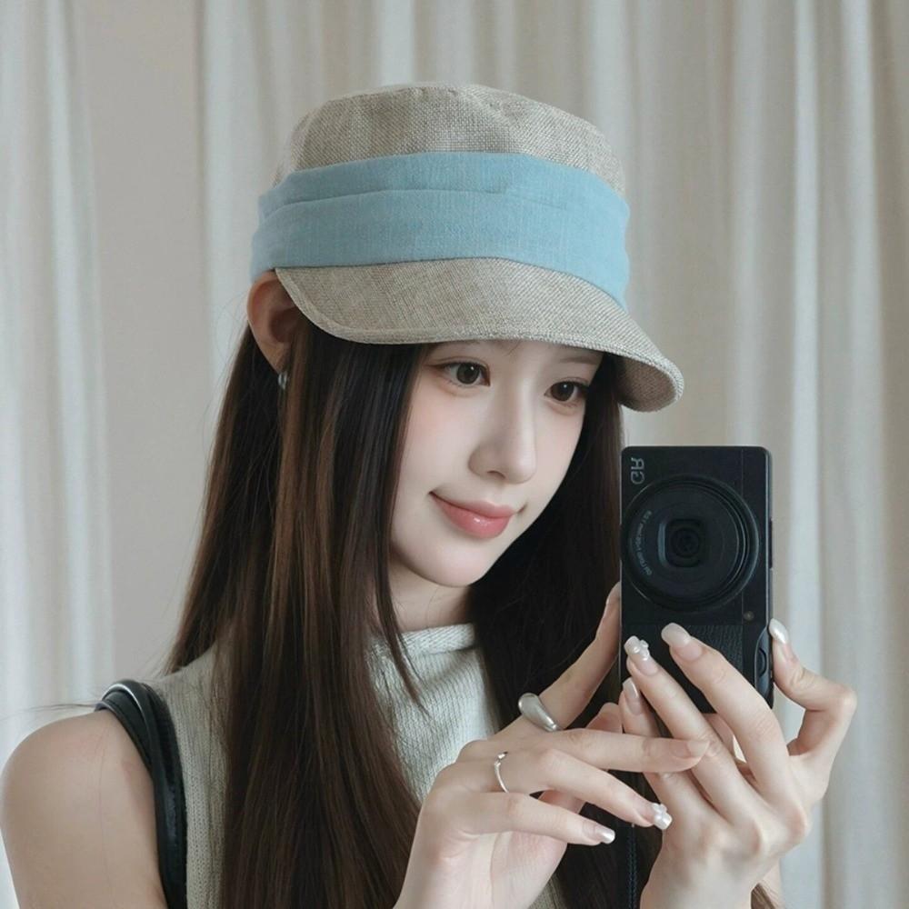 Elegant Breathable Fisherman Sun Hat Foldable Pleated Webbing Equestrian Hat Uv Protection Sun‑Shading Linen Sun Hat Equestrian