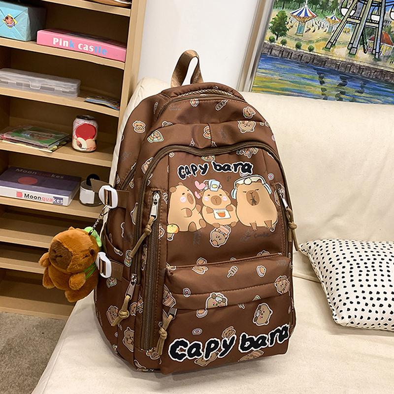 

Cute Capybara Backpack Cartooon Large Capacity Backpack For Girls Boys Student Teenager Children S Primary Schoolbags
