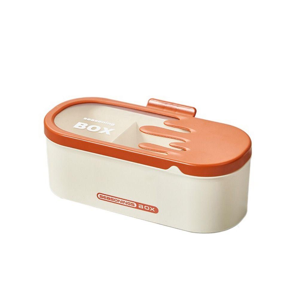 

Пластиковый контейнер для приправ с несколькими сетками, штабелируемый, экономящий место органайзер для специй, откидная влагостойкая полка для специй для кухни оранжевый