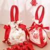 Floral Canvas Drawstring Bag Small Flower Pouch Jewelry Packaging Bag Wedding Candy Christmas Gift Packaging Bag Bowknot Bag