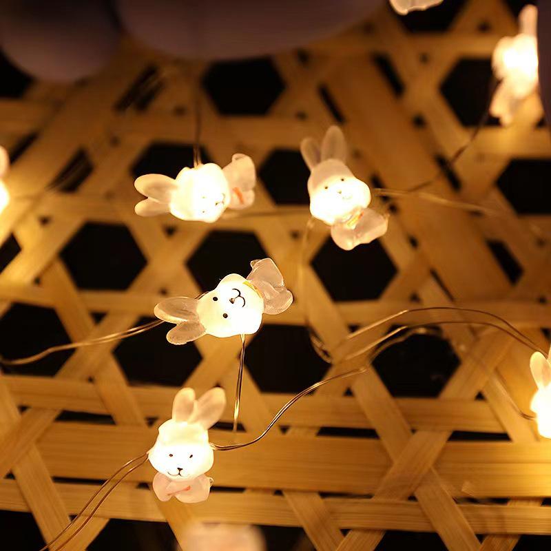 LED Easter Bunny & Egg Copper Wire String Lights