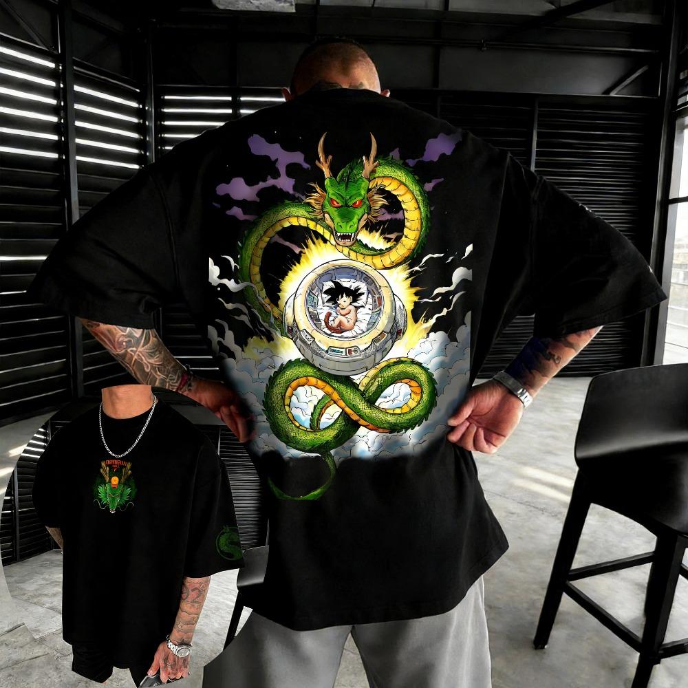 Oversized Unisex Pure Cotton T-shirt Dragon Ball Android 18 2026 Summer New Product Anime Print Casual Short Sleeved Shirt