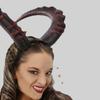 Headpiece Halloween Demon Horns Headband Pu Devil Ox Horn Hairband Personality   Photo Props