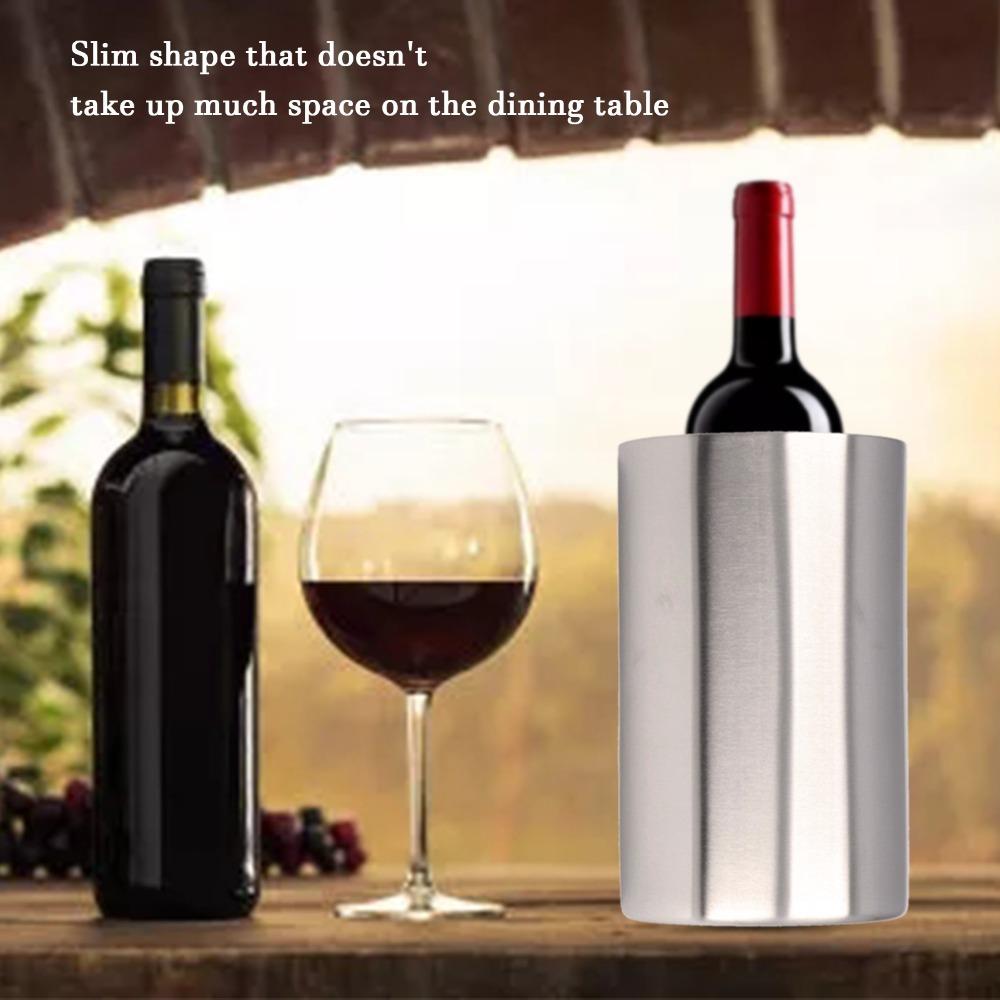 Insulated Chiller Stainless Steel Champagne Ice Bucket Contemporary Style Wine Bottle Cooler  Home