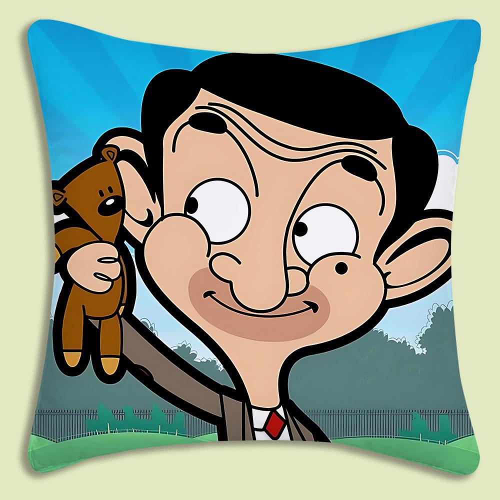 

Mr. Bean Pillow Covers Cartoon Sofa Decorative Home Double-sided Printing Short Plush Cute Cushion Cover 45cmx45cm