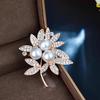 1Pc Simple Leaves Brooch for Women Men Chic Pearl Leaf Brooches Pins Jewelry Trendy Accessories Summer Holiday Gifts