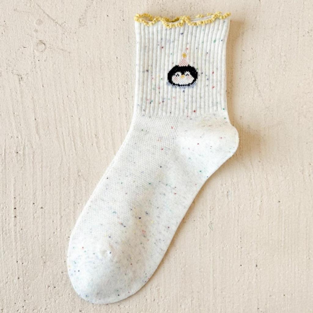 Spring & Summer Women's Cartoon Anime Mesh Socks - Breathable, Seamless, Ruffled Dot Gauze, Japanese Style Student Socks