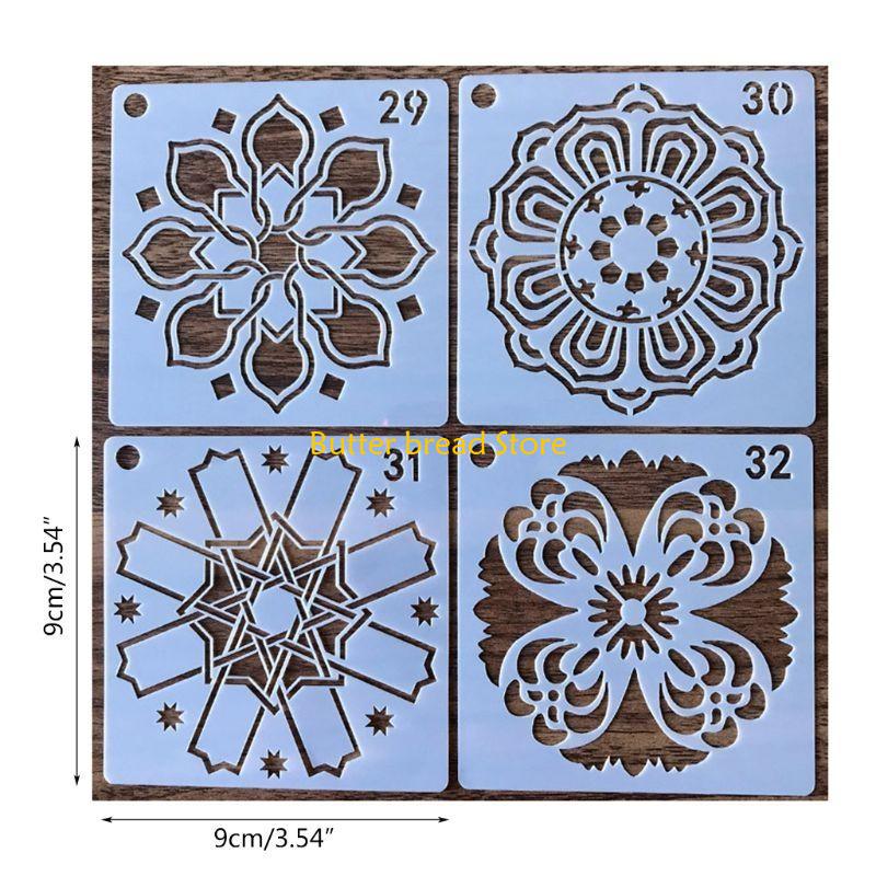 W89C Modello Riutilizzabile Stencil per Pittura Mandala su Muro Tela Metallo Confezione da 36/56
