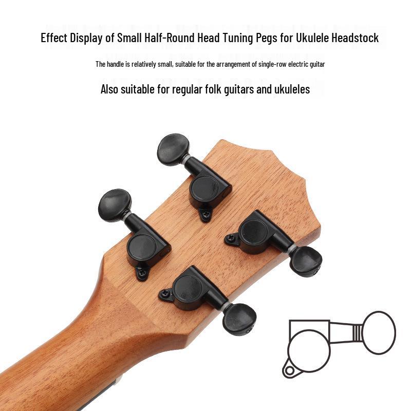 Universal Silver Folk Guitar Tuning Pegs, Knobs & String Winder Tool - Fully Enclosed Electric Guitar Tuning Accessories