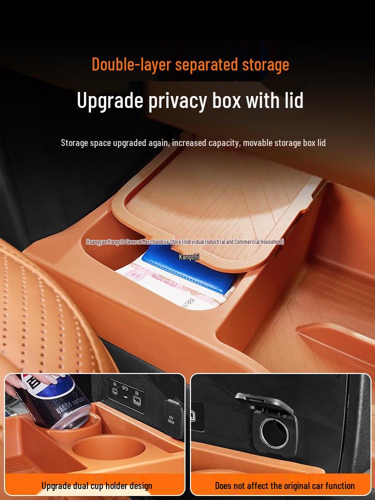 Kangchi Formula Leopard Titanium 7 Console Storage Box: Silicone, Partitioned, and Private Storage for Interior Modification.