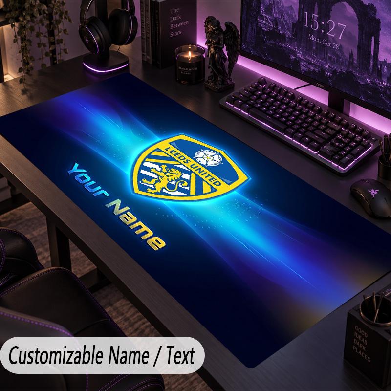 Large Mouse PadLeeds United Custom Name Text Personalized Desk Mat Non Slip Gaming Pad