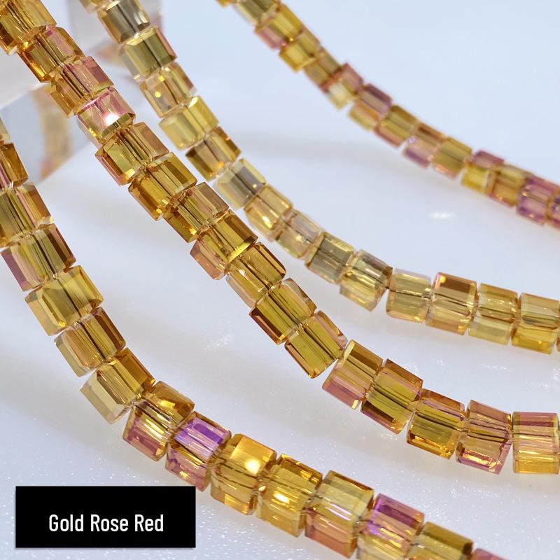 Multi-Faceted Crystal Glass Square Beads: 4/6/8mm Sugar Cubes for DIY Jewelry, Loose Beading with Holes
