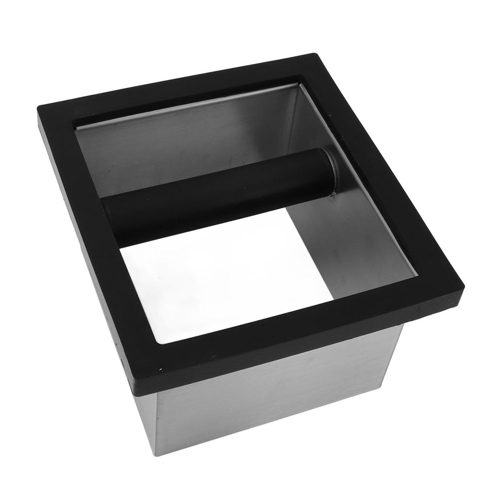 Coffee Knock Box Bottomless Stainless Steel Coffee Ground Knock Bin for Home Cafe Restaurant
