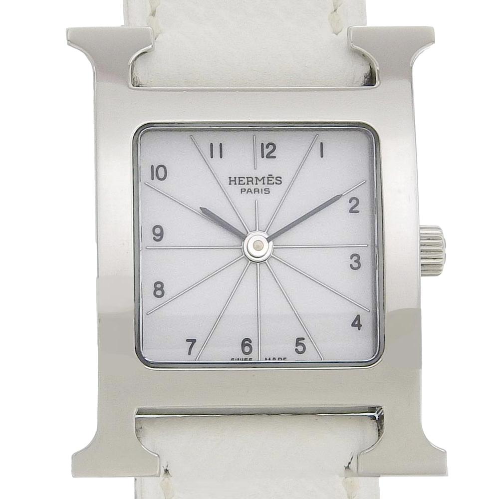 

HERMES H watch Watches HH1.210 WhiteDial Stainless Steel/leather Quartz Analog display Women Used