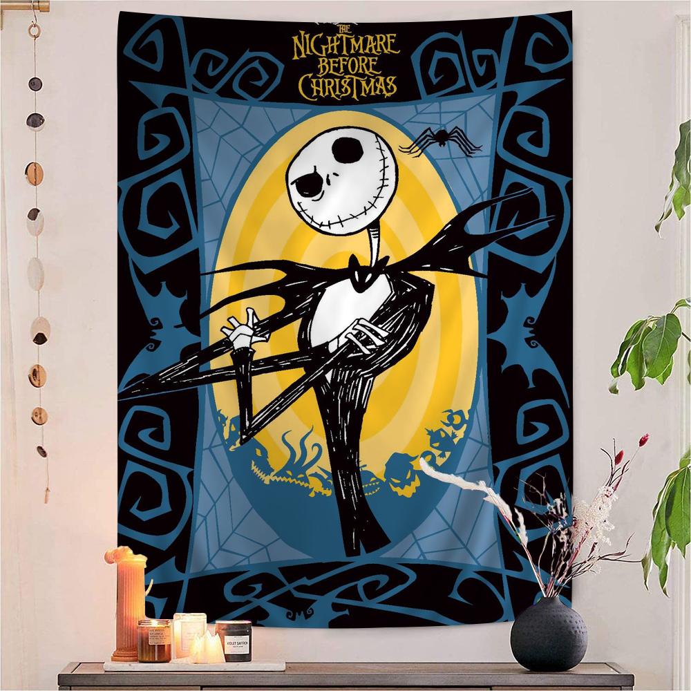 Classic Film The NNightmare BBefore Christmas Anime Figure Jack Tapestry Art Printing Japanese Anime Wall Hanging Home Decor