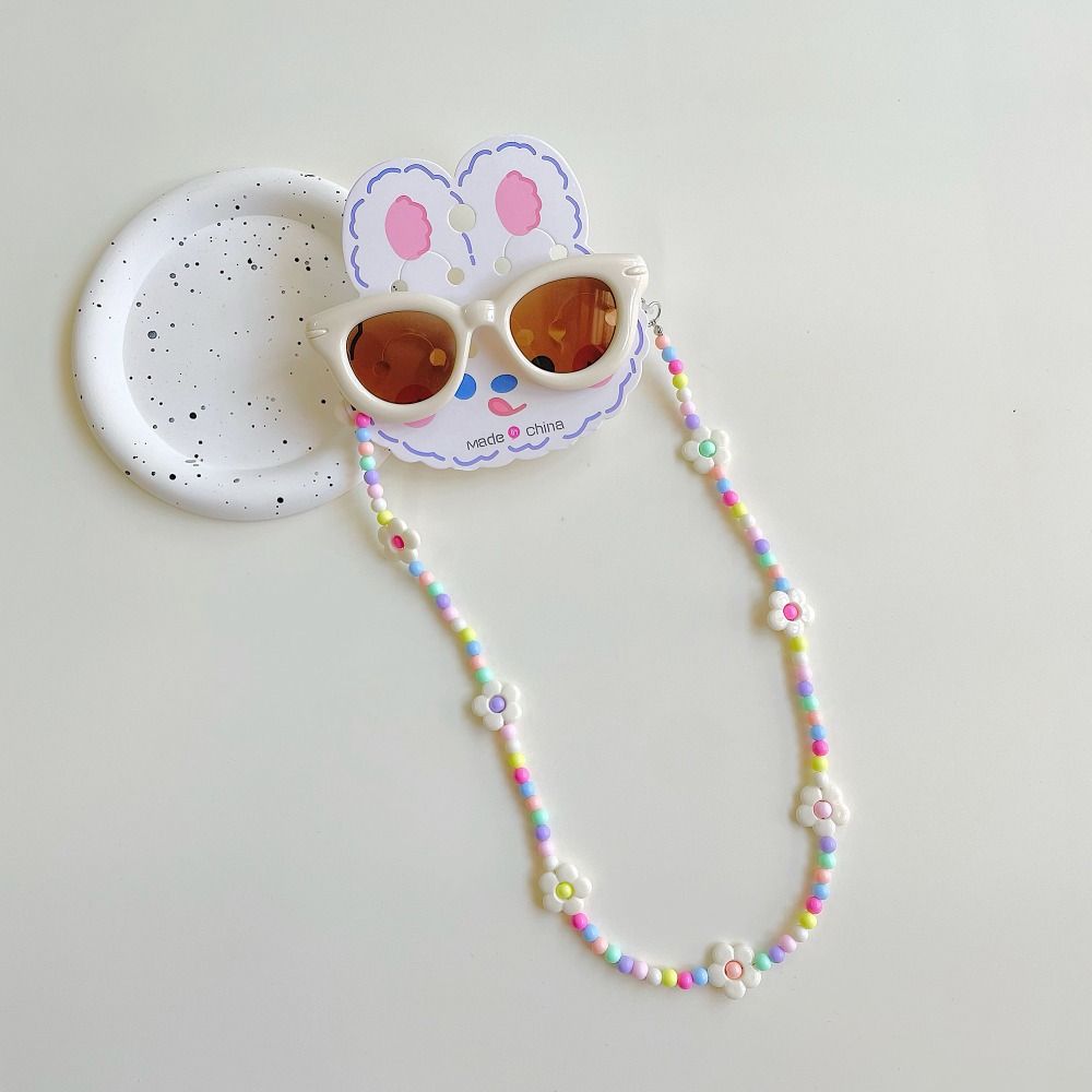 

2Pcs/Set Spring Summer Kids Cat Eye Sunglasses Fashion Outdoor Sunscreen Eyeglasses with Eyeglass Chains Kawaii Children Eyewear
