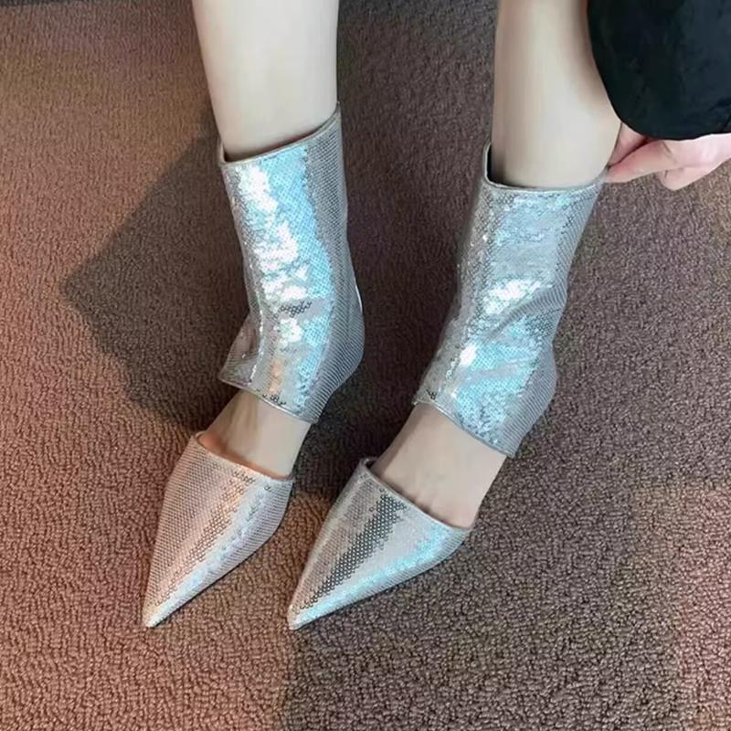 Fashion Pointed Toe Women Heeled Sandals Designer Fashion Shoes Trend Sexy Woman Elegant Shoes 2025 Brand Walking New Sandalias De Mujer