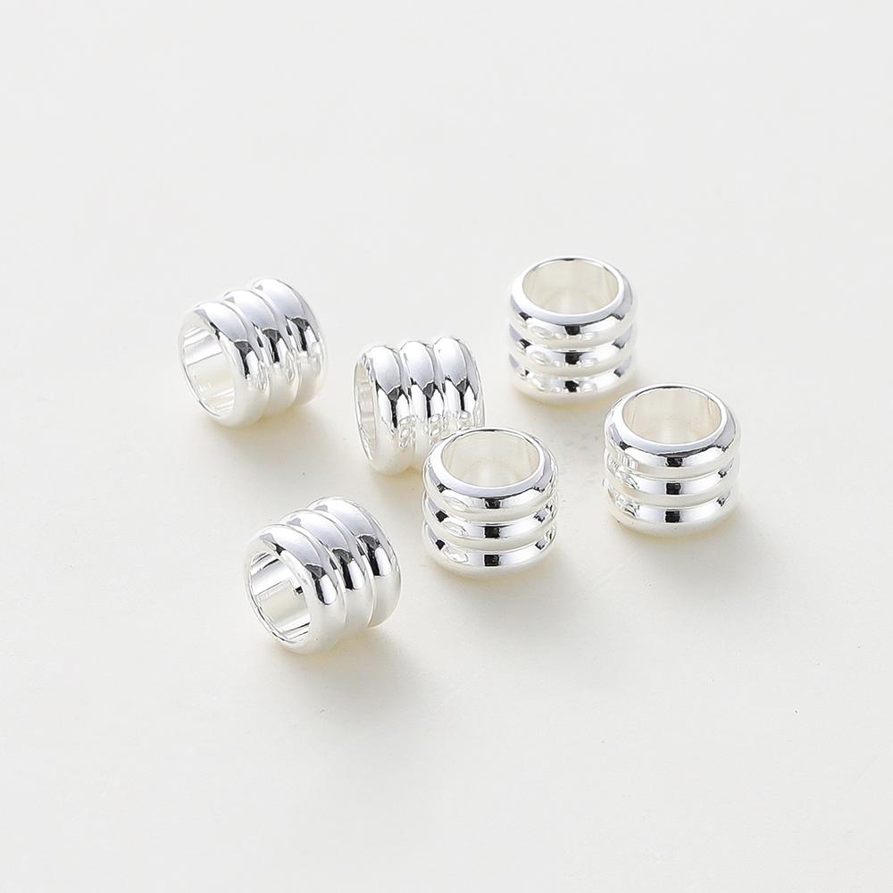 20 30 50pcs/lot 14K 18K Gold Plated Cylinder Charm Metal Beads Loose Spacer Beads For Bracelet DIY Jewelry Making Accessories