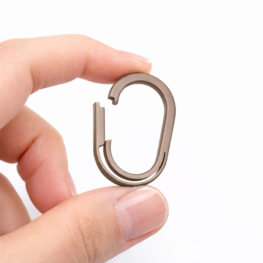 Titanium Small High Set M [TUNUKE] Carabiner, Keyring, Keychain, D-ring, Connectable, Lightweight, Strength, Rustproof, S/M/L, 2-piece/4-piece (Gray