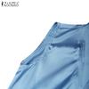 ZANZEA Women Casual V-Neck Sleeveless Satin Vest Tops