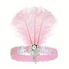 Stage Performance Feather Headpiece Sequin Hair Band 1920s Showgirl Headband  Brazilian Carnival
