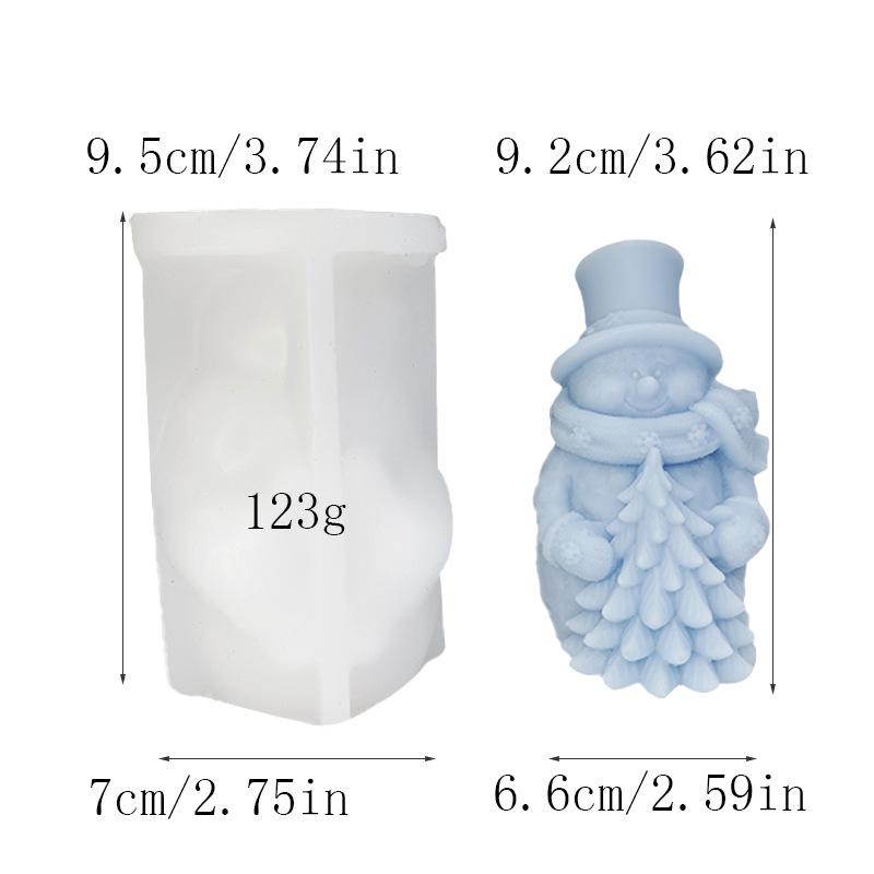 Christmas Snowman Aromatherapy Candle Silicone Mold DIY Gypsum Dropping Glue Home Decoration