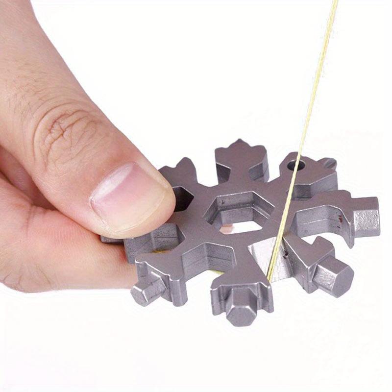 18-in-1 Schneeflocken-Schraubenschlüssel aus Edelstahl Multi-Tool Beliebt tragbar Stahl Kreativ Outdoor Fahrradreparaturwerkzeug Eine Flasche öffnen