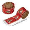 Wire edged decorative ribbons with holiday scallion prints designed for Christmas wreaths floral crafts and packaging use
