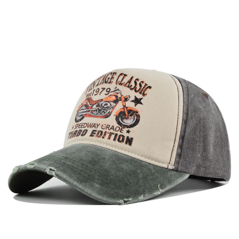 

Cap Fashionable Baseball Retro Round Top Curved Brim Cotton Material Sun Hat зелёный